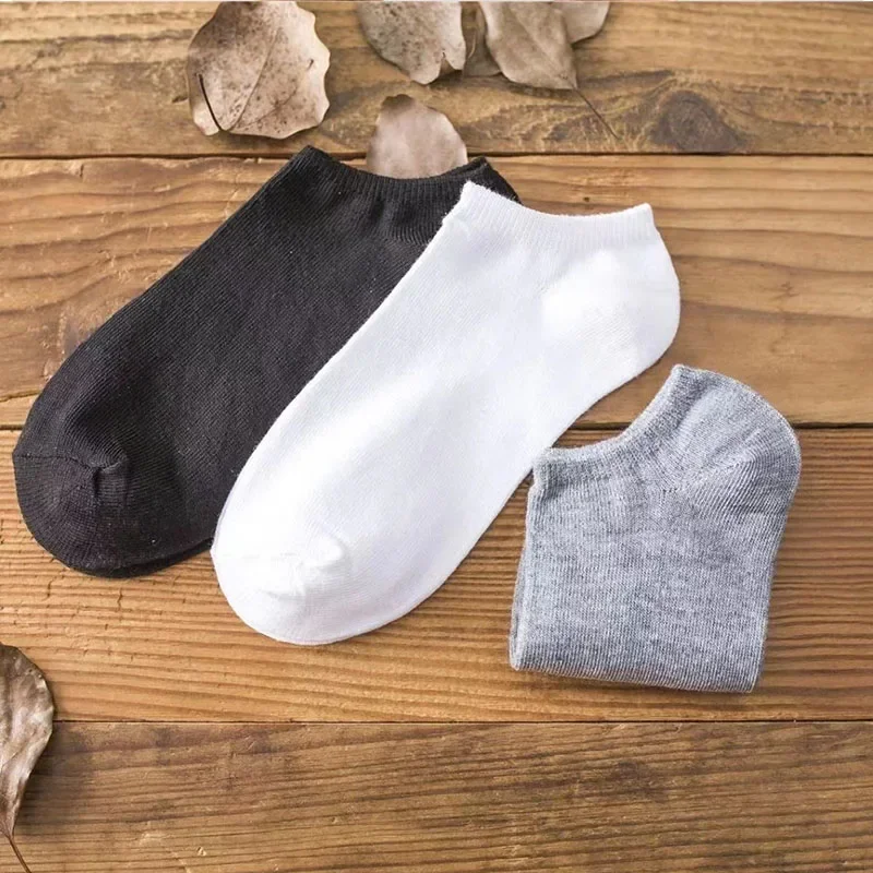 10 Pairs Women Socks Breathable Sports Socks Solid Color Boat Socks Comfortable Cotton Ankle Socks White Black  Funny Socks