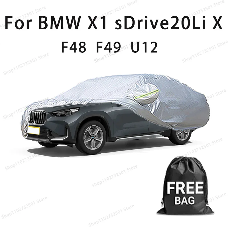 

For BMW X1 sDrive20Li X F48 F49 U12 Car Cover with Reflective Strip Dustproof UV Scratch-Resistant Sunscreen Protective cover