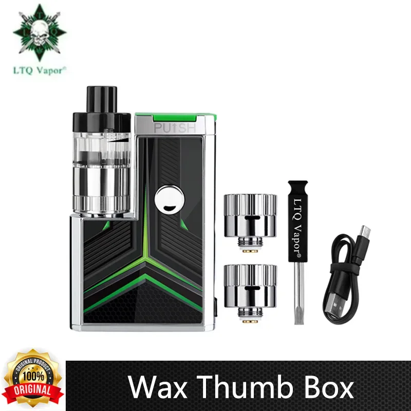 Vape Vapes LTQ Thumb Box Kit Wax Vaporizer 650mAh 3.4V-4.2V 510 Thread Atomizer Ceramics Coil Vaper Pen Electronic Cigarette