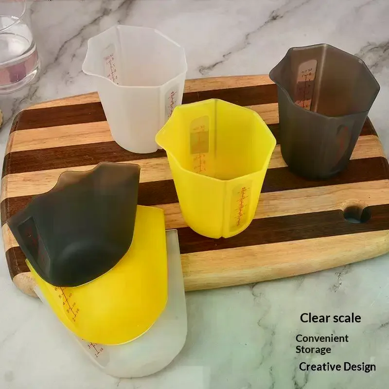 250ml Silicone Measuring Cup With Scale Transparent Measuring Cup Heat Resistant Soft Measuring Cup Baking Tool