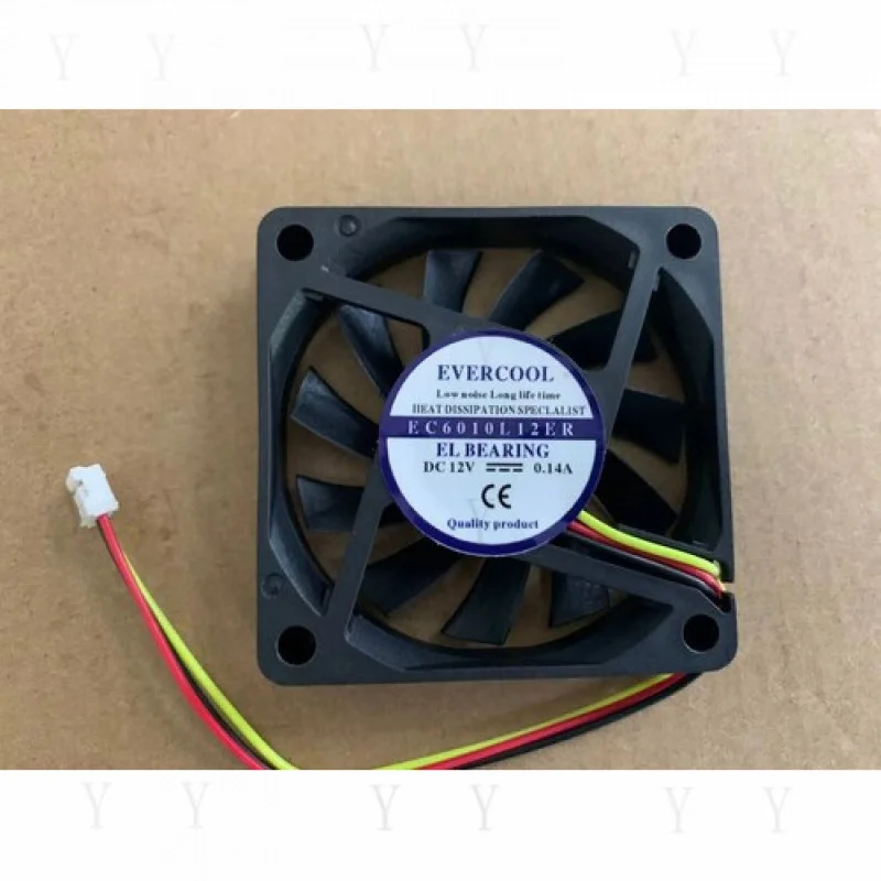 Y+ 1pcs  for EVERCOOL EC6010L12ER DC12V 0.14A Silent Cooling Fan 3pin