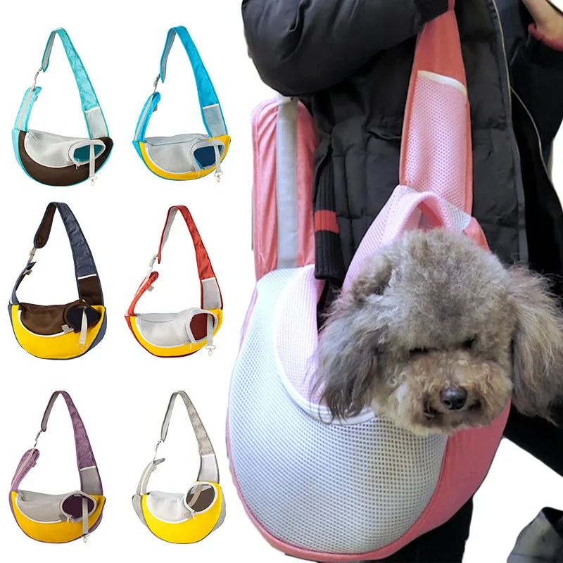Mochila de tela de malla transpirable para mascotas, bolso de hombro portátil de viaje para gatos y perros, bolsa para exteriores, suministros para mascotas
