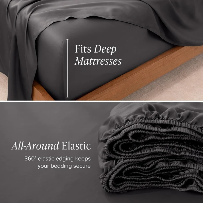 3pcs Sheet Set 100% Lyocell Summer Cooling Silky Smooth Elastic Fitted Sheet Or Flat Sheet with Pillowcase Luxury Drop Shipping