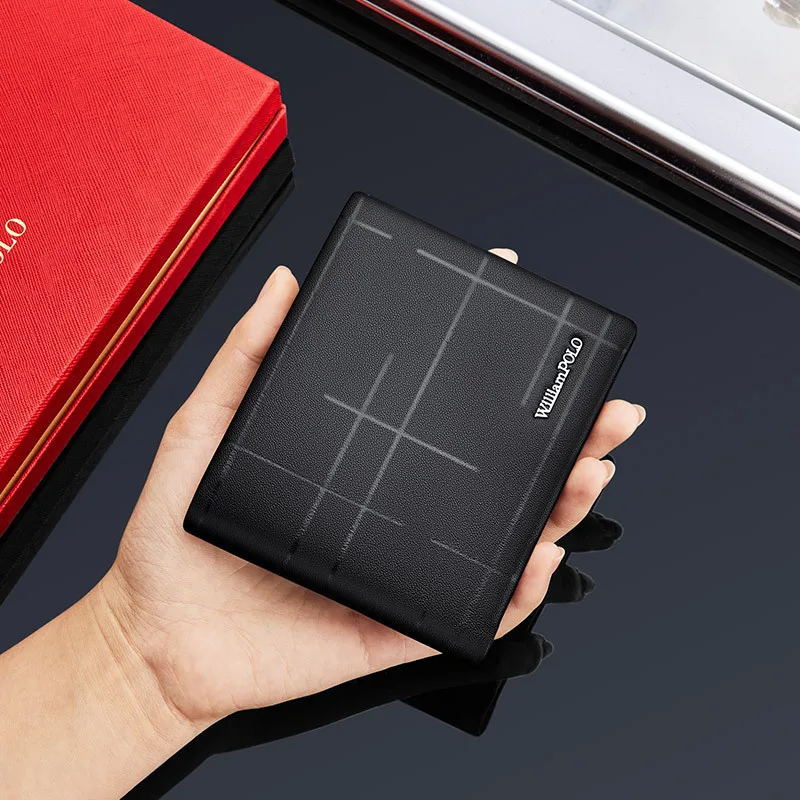 محفظة طويلة من الجلد الطبيعي للرجال جديدة، تصميم ثنائي الطي من جلد البقر المحبب، أكثر من 16 فتحة للبطاقات ونافذة لبطاقة الهوية، حجب RFID، أعمال نحيفة #2