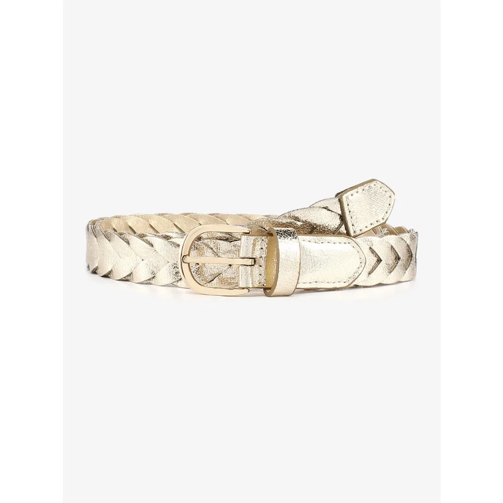 

1 шт. Женский модный плетеный кожаный ремень для платья с квадратной пряжкой