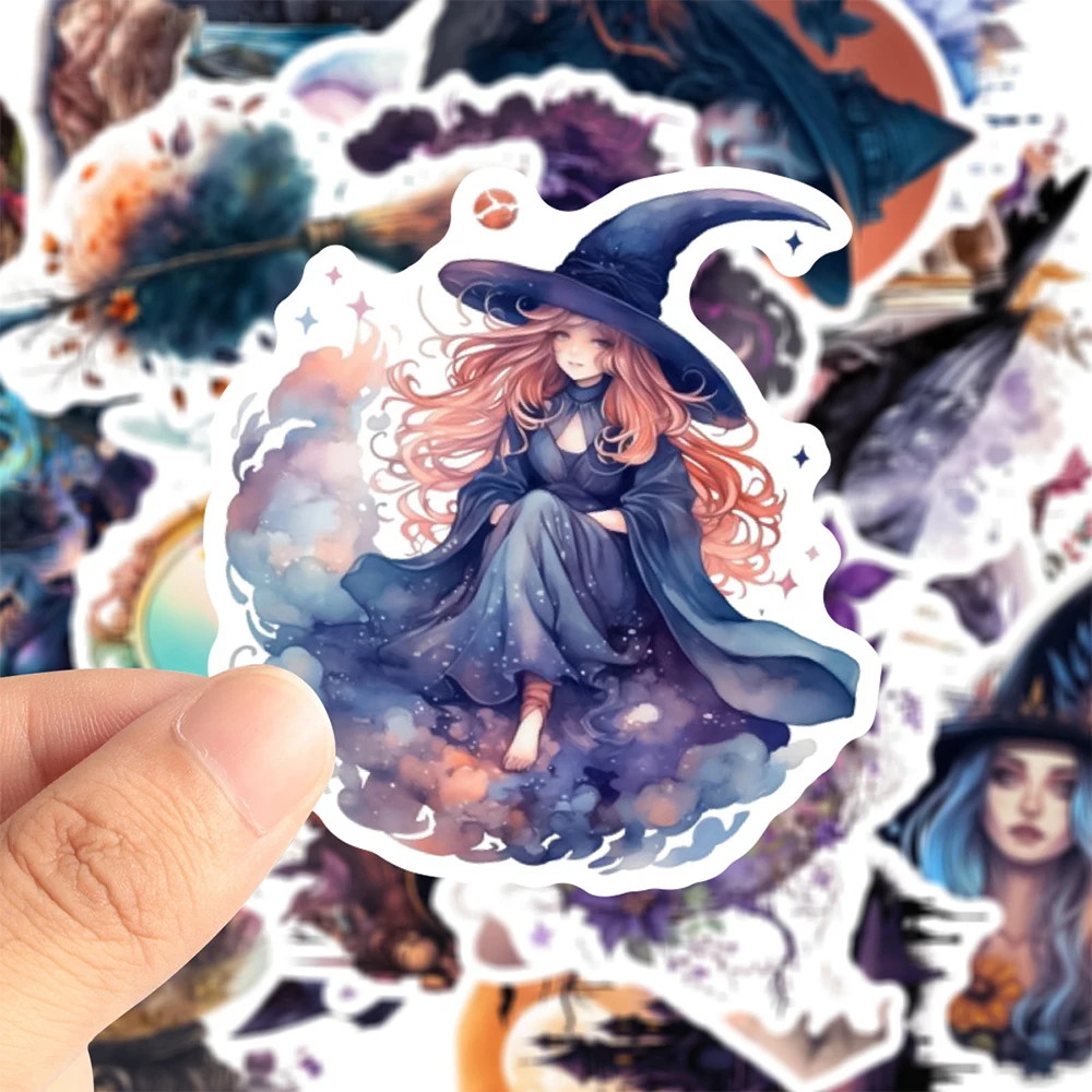 10/30/50pcs Vintage Gothic Magic Witch Skull Stickers Cartoon Halloween Decals DIY Water Bottle Laptop Phone Car Sticker Packing