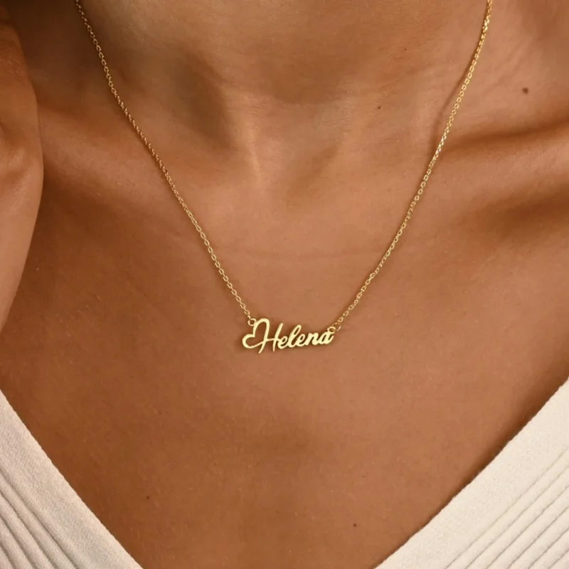 Custom Cursive Name Necklace with   Heart Detail,304L Stainless Steel Personalized Engraved Pendant,Birthday Anniversary Gift