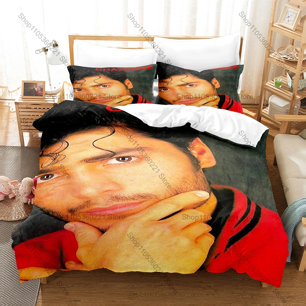 Vintage Chayanne Stage Concert Poster HD Print 3 Piece Bedding Set Microfiber Duvet Cover 2 Pillowcases Latin Music Lovers Gift