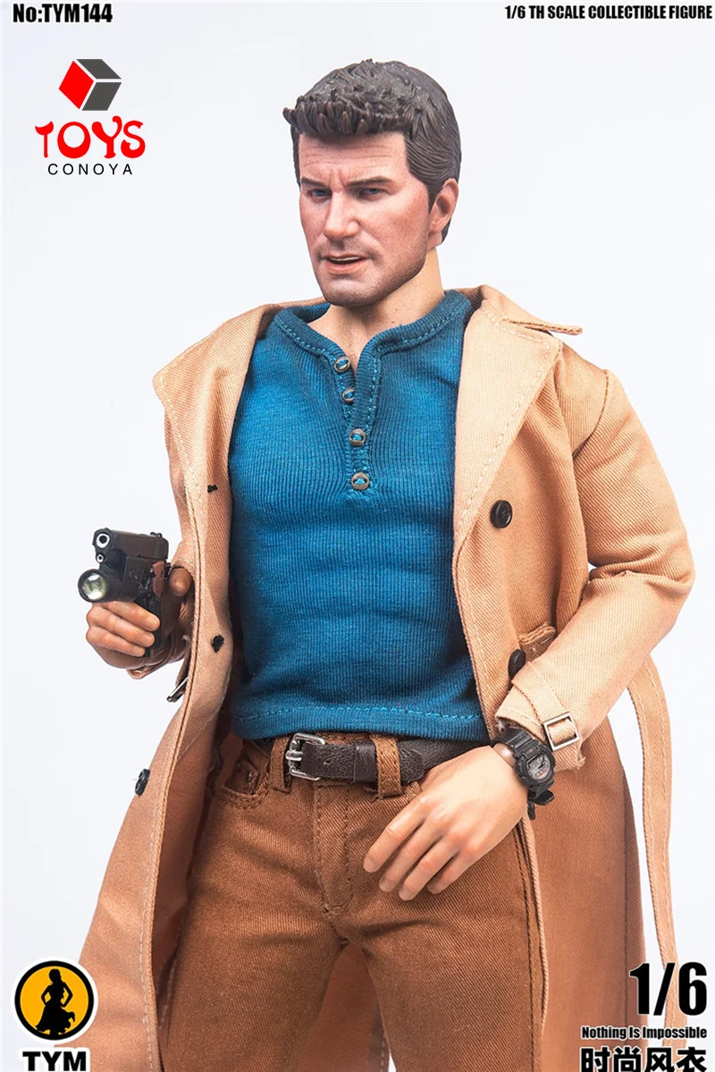 TYM144 1/6 Scale Male Female Classic Trench Coat Windbreak Clothes Model Fit 12-inch Soldier Action Figure Body Dolls