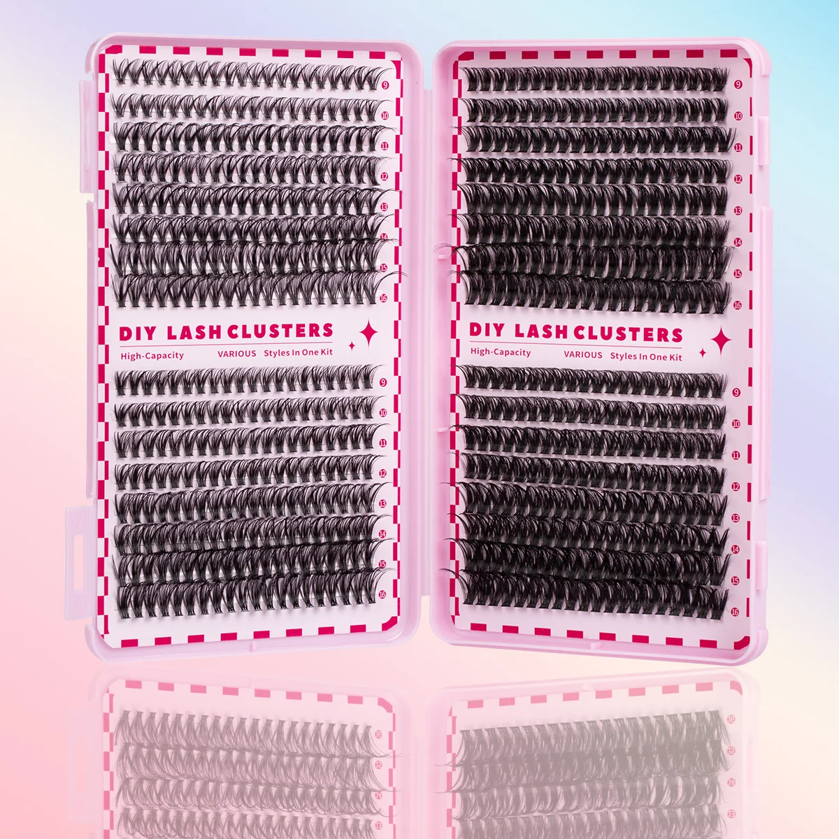 DIY Lash Extension Kit Lash Clusters Large Capacity Thick Eyelash Clusters With Lash Bond Seal Brush Tweezers Makeup