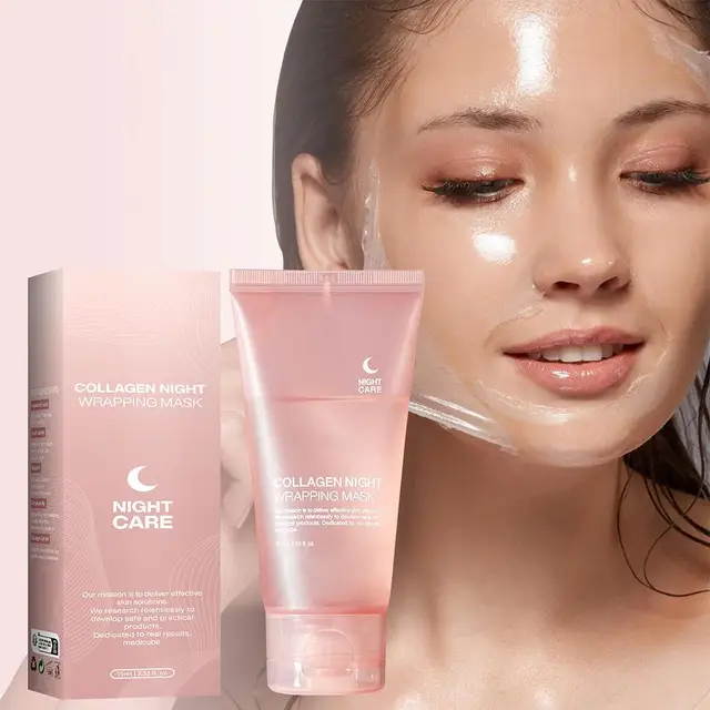 Hydrolizowana kolagenowa maska na twarz Overnight Wrapping Peel-Off Mask Nawilżająca maska ujędrniająca zapewnia elastyczność Redukuje zwiotczenie matowej