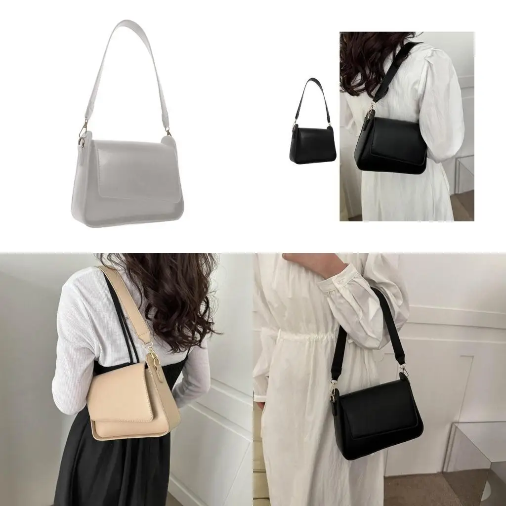 

D46D Women Underarm Bags Ladies Solid Satchel Bags Sling Bag Shoulder Bag