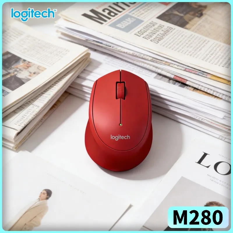 

Беспроводная эргономичная мышь Logitech M280 с противоскользящими накладками, наноприемником 2,4 ГГц, дальностью действия 10 м для ПК, Mac, Linux