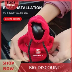 Car Hoodie Change Speed Lever Sweatshirt Handle Gear Shift Knob Cover For SEAT Alhambra Altea Arona Cordoba Ibiza Leon Cupra FR