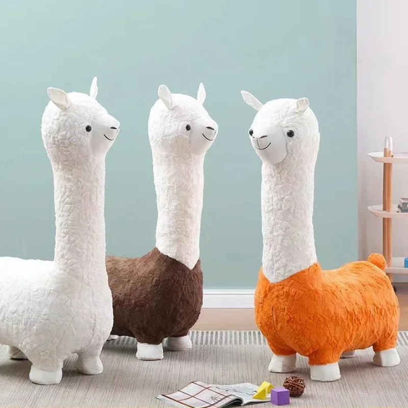 ضخمة الإبداعية الألبكة مقعد ضوء الفاخرة الحيوان البراز الطابق اليدوية زخرفة الشمال نمط الأحذية تغيير البراز مهرجان #3