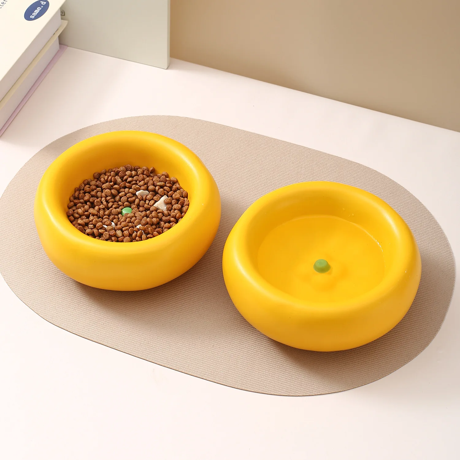 Tazón Creativo con Forma de Naranja para Mascotas, Recipiente para Comida de Perros y Gatos, Tazón de Cerámica de Alta Calidad para Beber