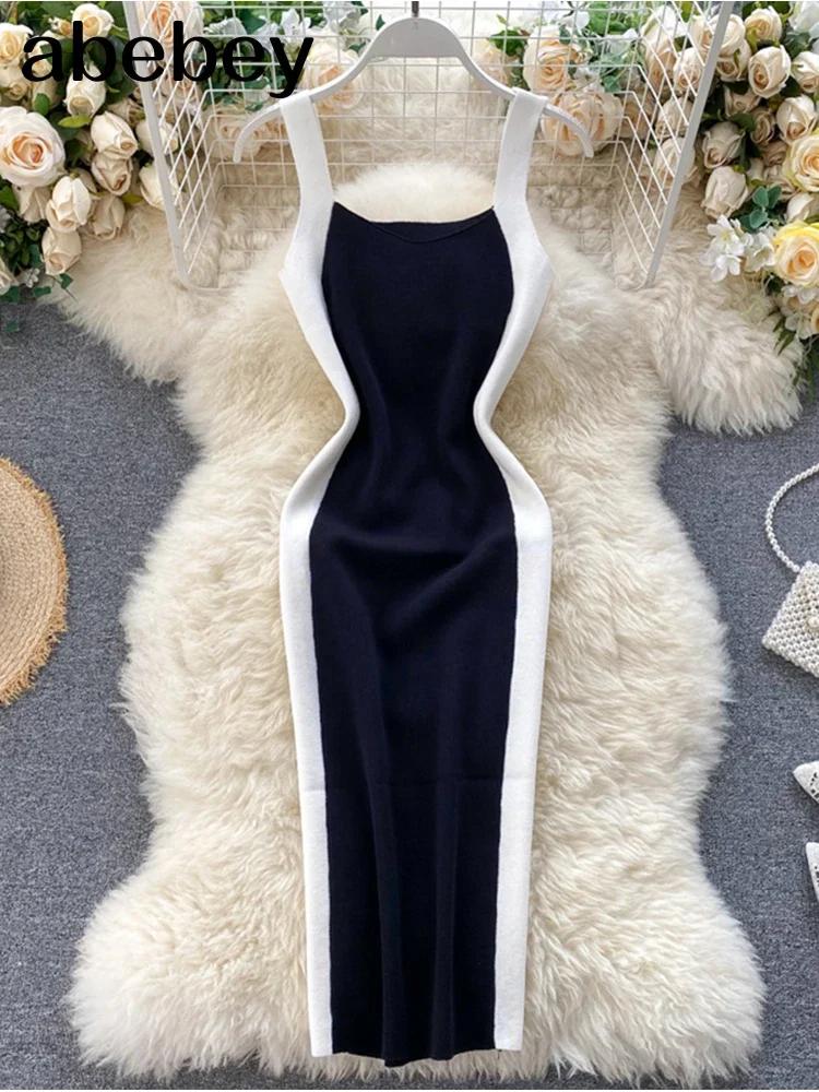 الصيف المرأة الحياكة غمد رسائل تانك فستان أنثى Bodycon محبوك بروتيل أكمام المرقعة فساتين صغيرة للمرأة