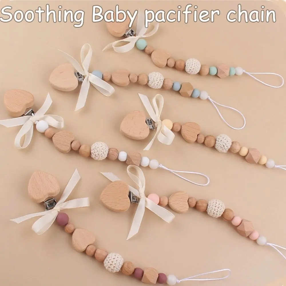 Anti-lost Baby Pacifier Chain Adjustable Handmade Teething Pacifier Chains Teether Toys Straps Silicone Baby Dental gum