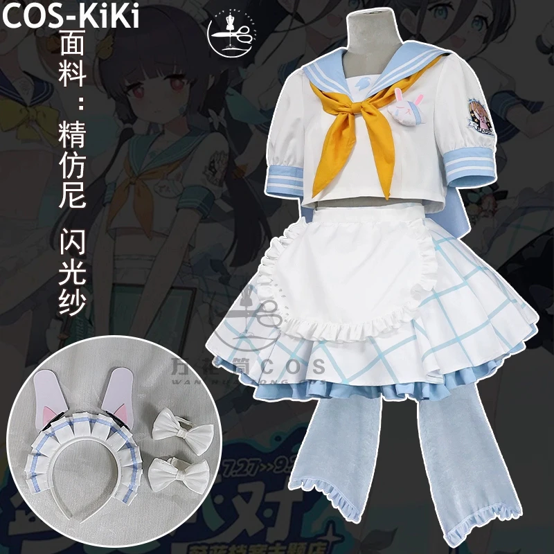 COS-KiKi Blue Archive Miyu/Arisu/Hifumi Sailor Suit Sweet Lovely Uniform Cosplay Costume Halloween Party Role Play Outfit Women