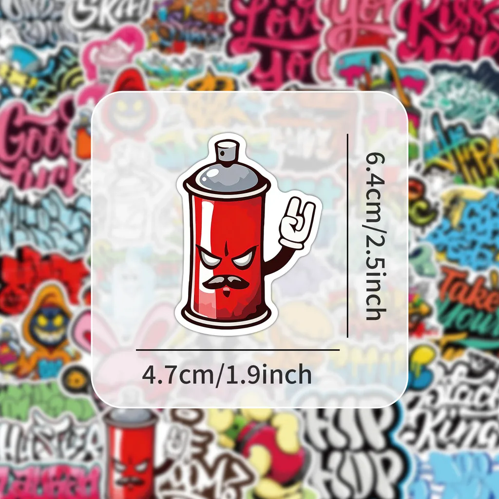 50 Stück Coole Graffiti Street Art Aufkleber für Laptop, Skateboard & Wasserflasche Deko Giajar Sticker Store – Detail 6