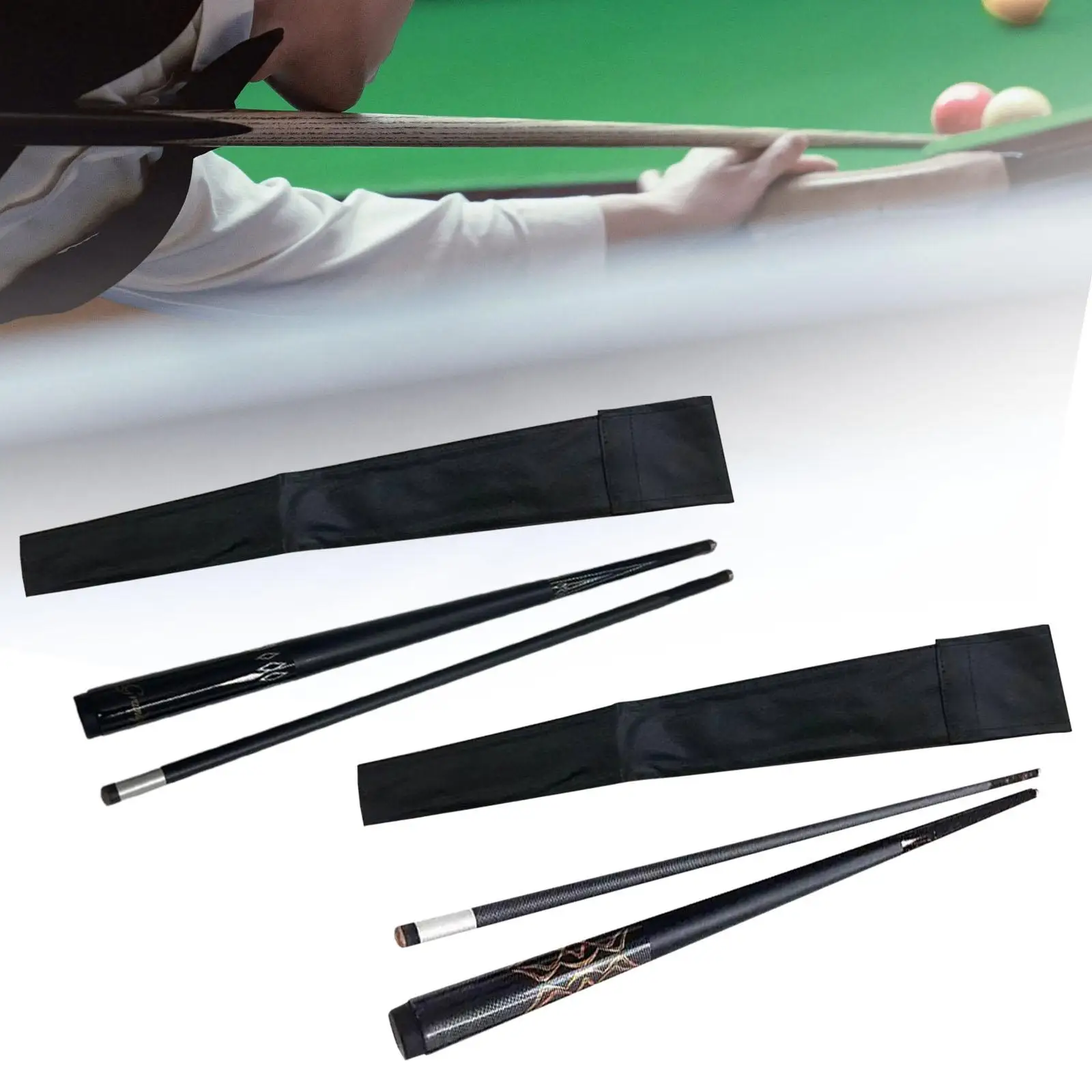 بركة 3 مللي متر طرف البلياردو عصا البلياردو مجزأة مع حقيبة التخزين المحمولة 1/2 سبليت بركة عصا 58 "للرجال والنساء لعبة