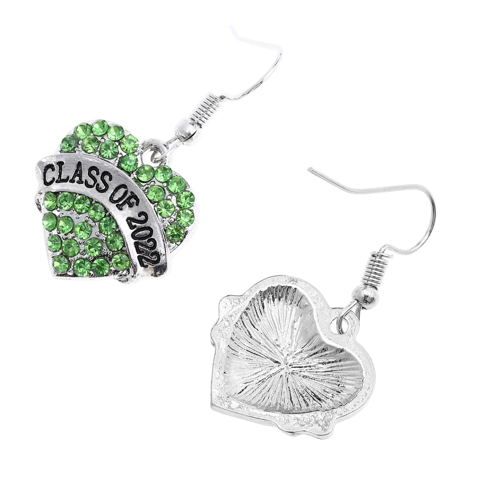 1Pair Graduation Heart Earrings Rhinestone Crystal Studs Elegant Party Jewelry Gift for Classmates 2022 Graduation Accessory
