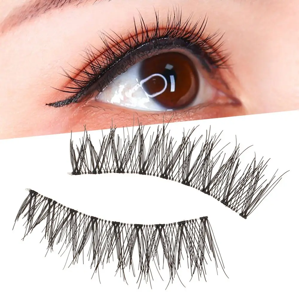 5 Pairs Long Black Makeup Cross Thick Eye Lashes Extension False Fake Eyelashes