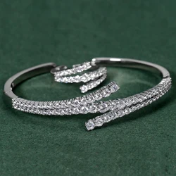 New High Quality  Cubic Zirconia Adjustable 2 PCS Sets Dubai Bride Wedding Party Jewelry Set Gift