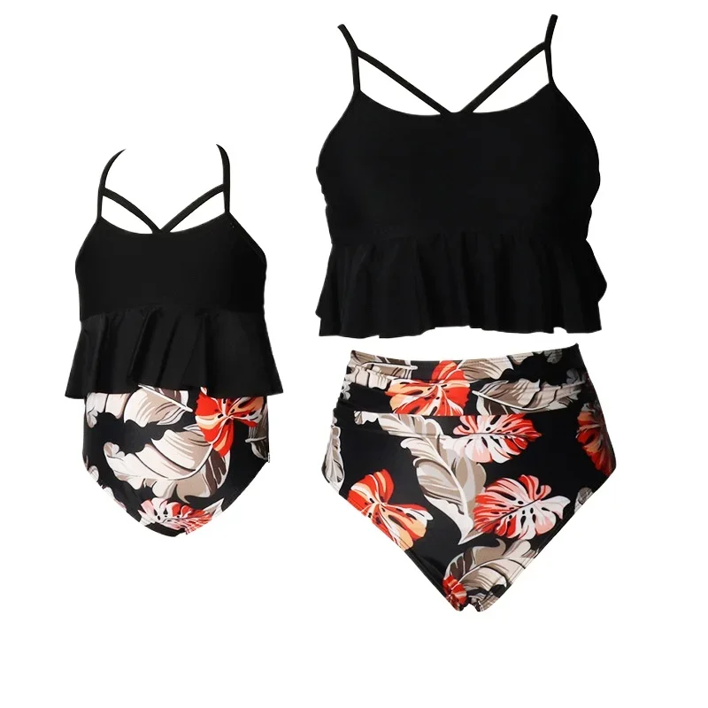 

Family Matching Swimsuit Women's Bikini Set Hot Spring Mother and Daughter Swimwear Two Pieces Holiday Bathing Suit