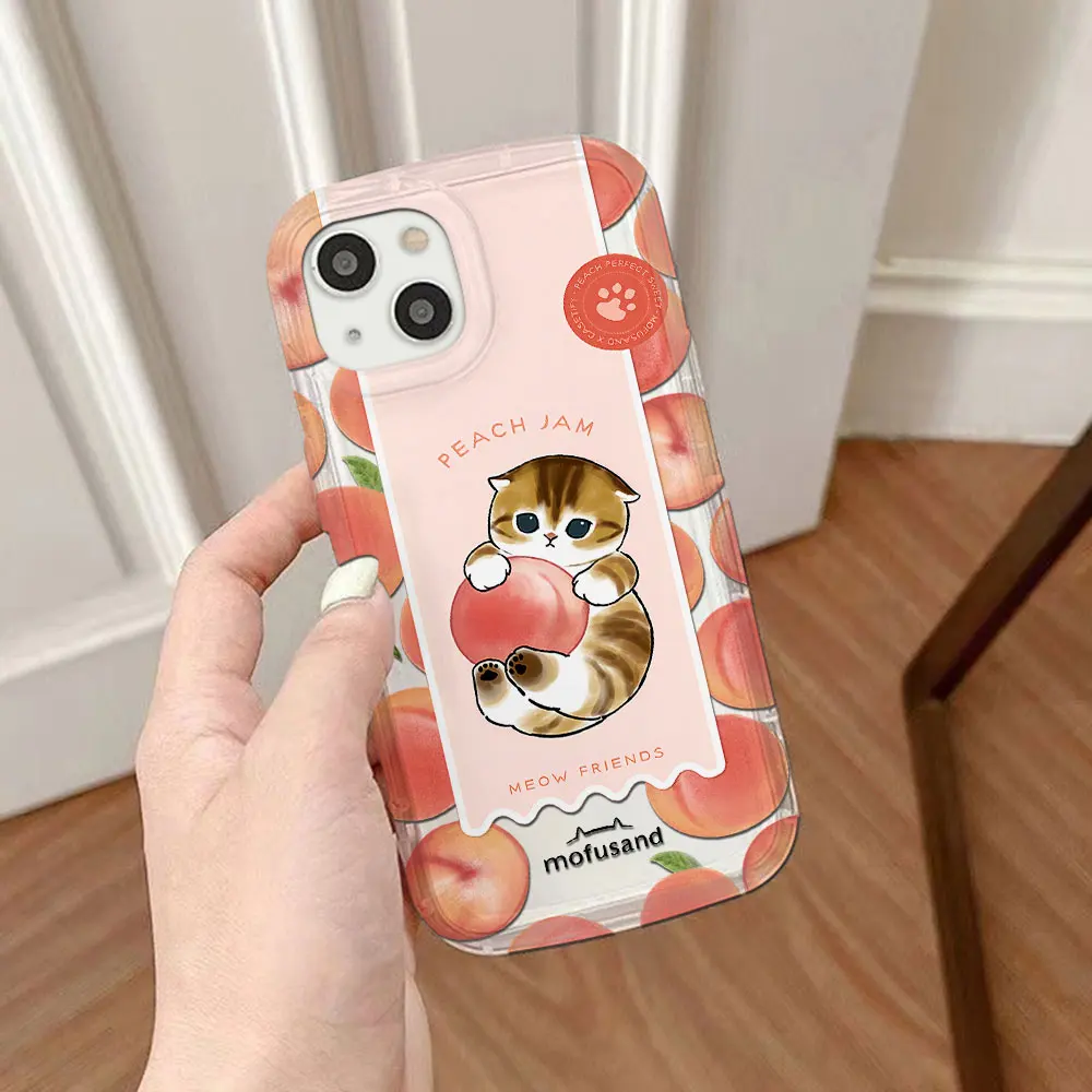 Cute M-Mofusands Cat Clear Phone Case for OPPO A15 A16 A17 A31 A53 A54 A57 A60 A74 A92 A93 A94 A98 4G 5G Airbag Shockproof Cover