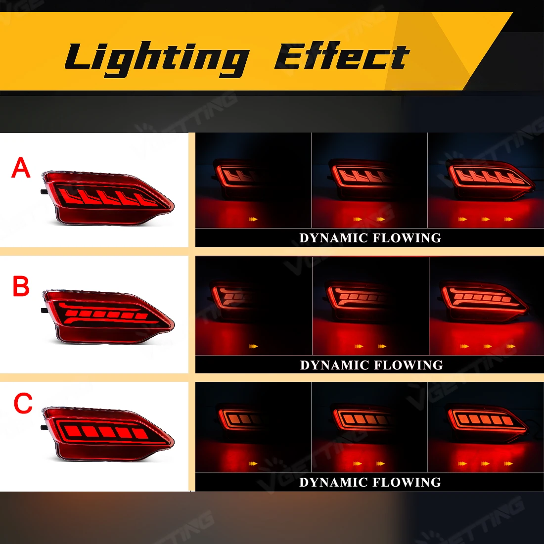 LED Rear Bumper Reflector Lights For Toyota RAV4 2013 2014 2015 Running Brake Lamp Dynamic Flowing Turn Signal Car Accessories