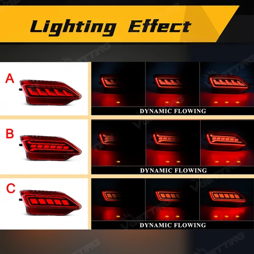 Imagen 2 del producto Luces reflectoras de parachoques trasero LED para Toyota RAV4 2013 2014 2015 lámpara de freno de carrera señal de giro de flujo dinámico accesorios de coche