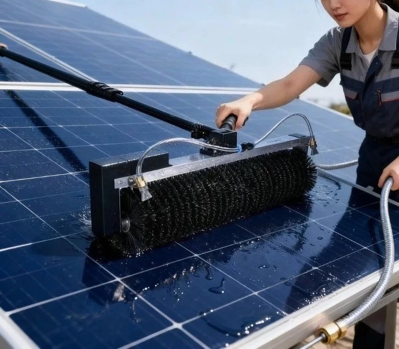 Solar Panel Cleaning Brush Brushes Panels Water Fed Rotating Plates Clean Roller Tractor Rotary