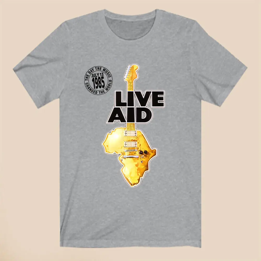 Мужская серая футболка Live Aid 1985, размер S 5XL