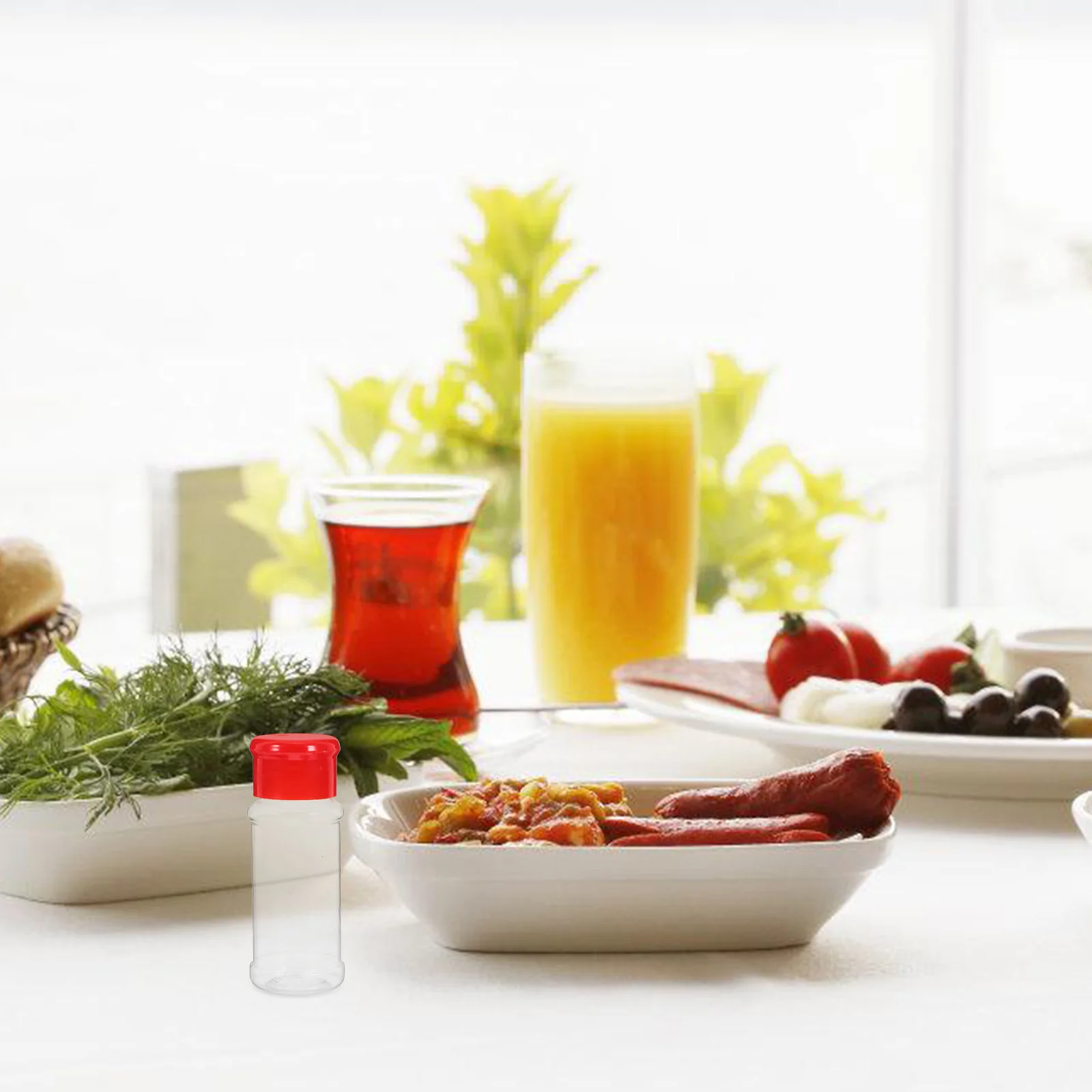 

12Pcs Kitchen Condiment Bottles 100Ml Salt Shakers Multipurpose Seasoning Containers Spice Storage Jars Black Cap Kitchen Supply