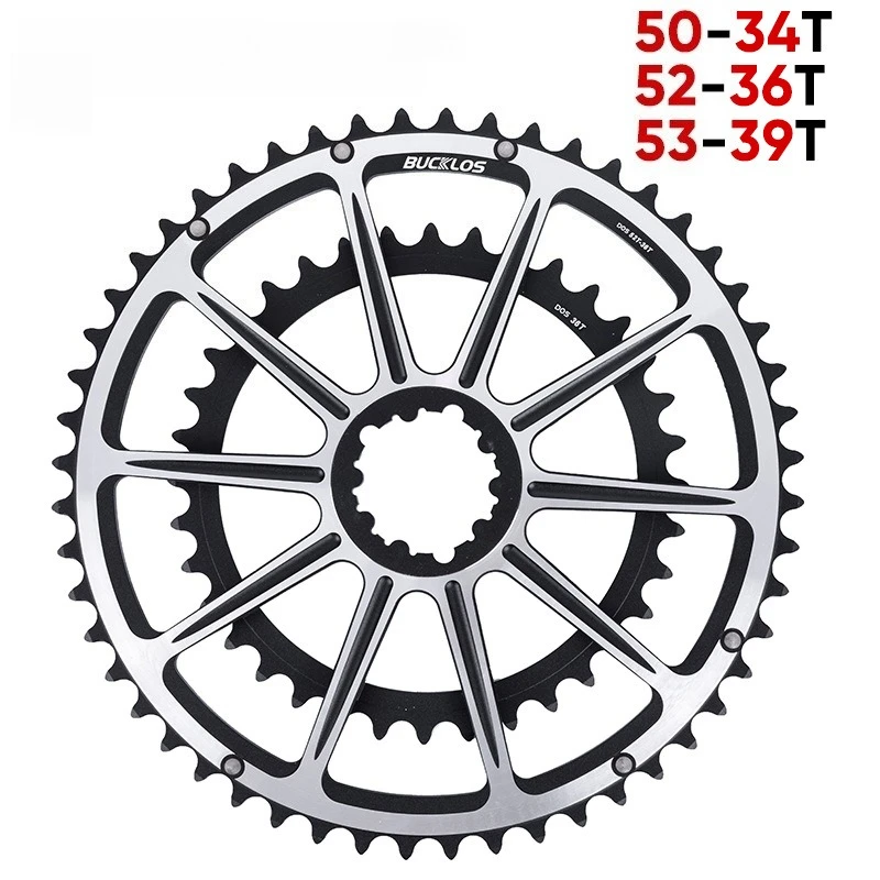 

Road Bike Crankset - Aluminum Alloy, 50-34T/52-36T/53-39T, Cycling Components