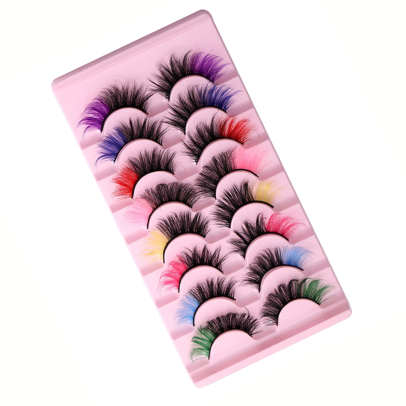 8 pairs of popular high-end color fake eyelashes with three-dimensional thickening and cross simulation of natural eyelashes