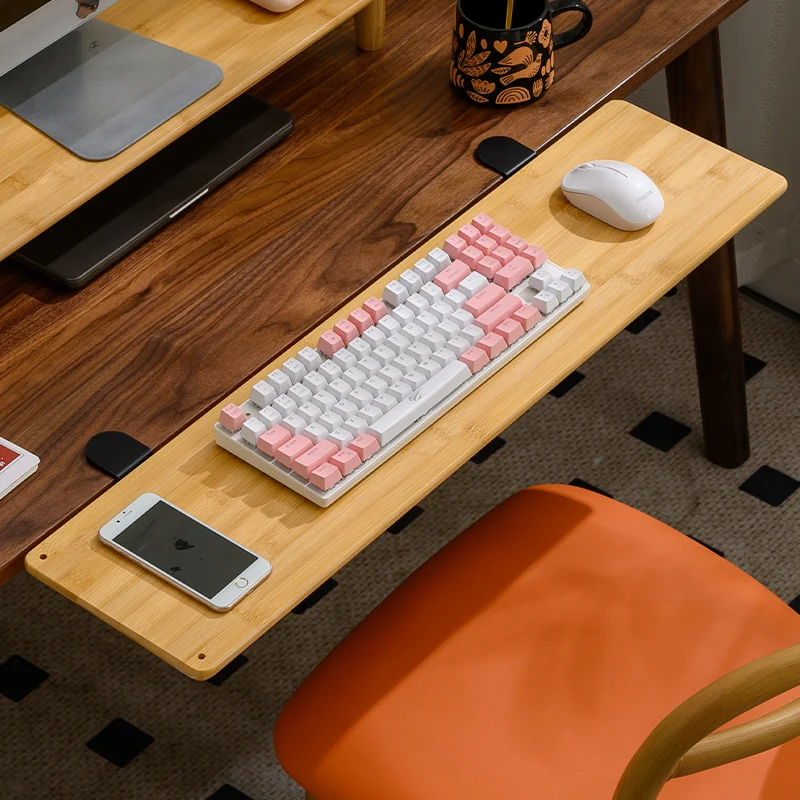 Bamboo Extended Table Artifact Office Desktop Extension Board Dormitory Widened Extension Board Tray Desktop Hand Elbow Bracket