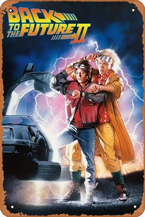 Letrero Metálico de Metal - Regreso al Futuro Parte II - Una Pieza - Póster Placa Metálica Decoración de Pared para Cafetería, Bar, Hogar, liguihan00661-Alum