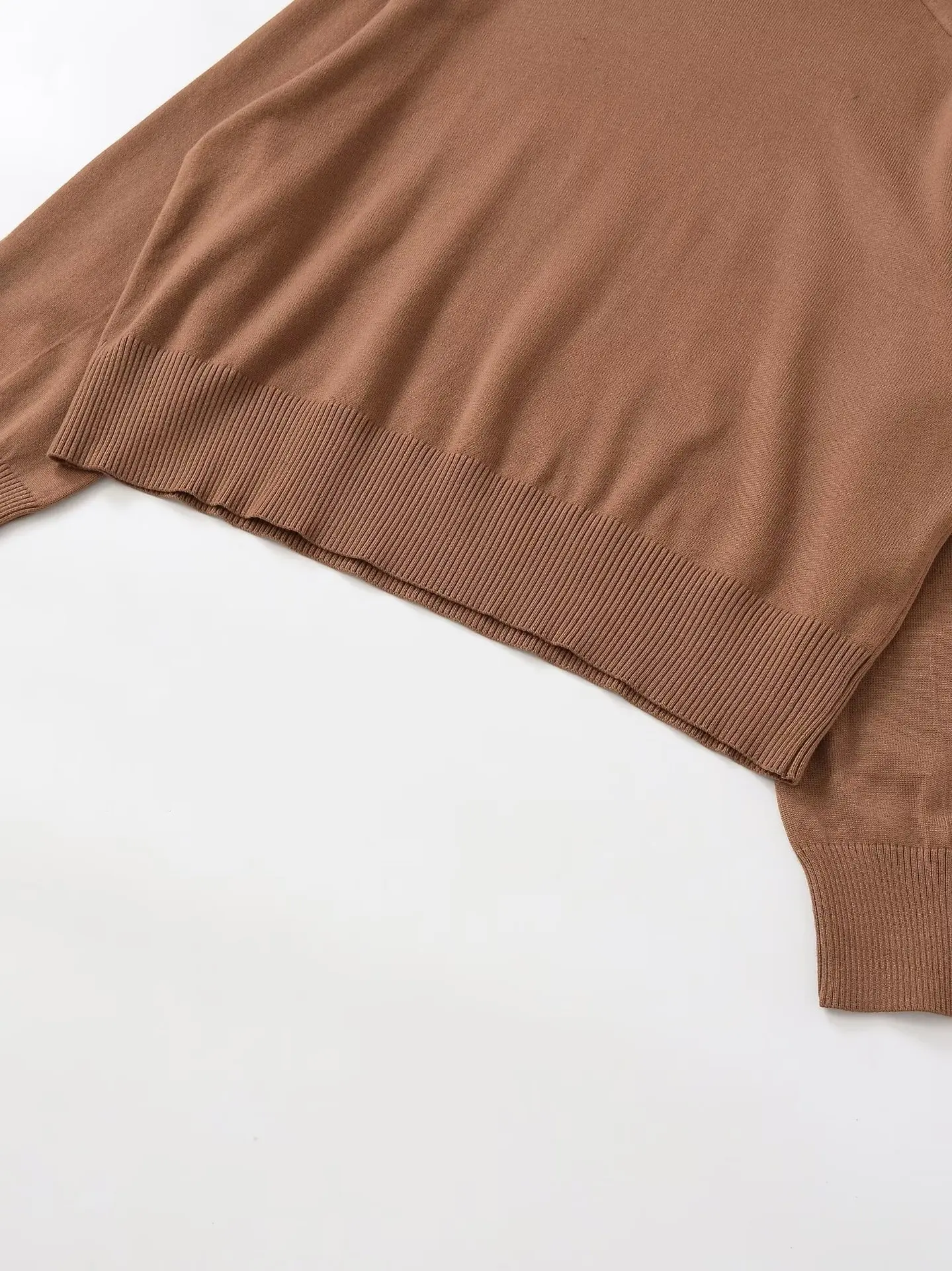 Pull Long polyvalent à manches longues et col montant pour femme, mode européenne et américaine, couleur unie, nouvelle collection 2025