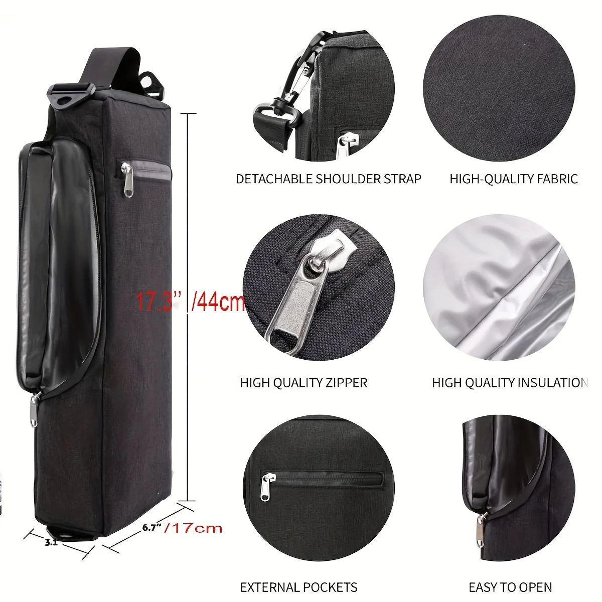 Golf Cooler Bag, Accessories for Men, Small Soft Cooler Holds 6 Pack of Cans or Two Wine Bottles, Sports Bag