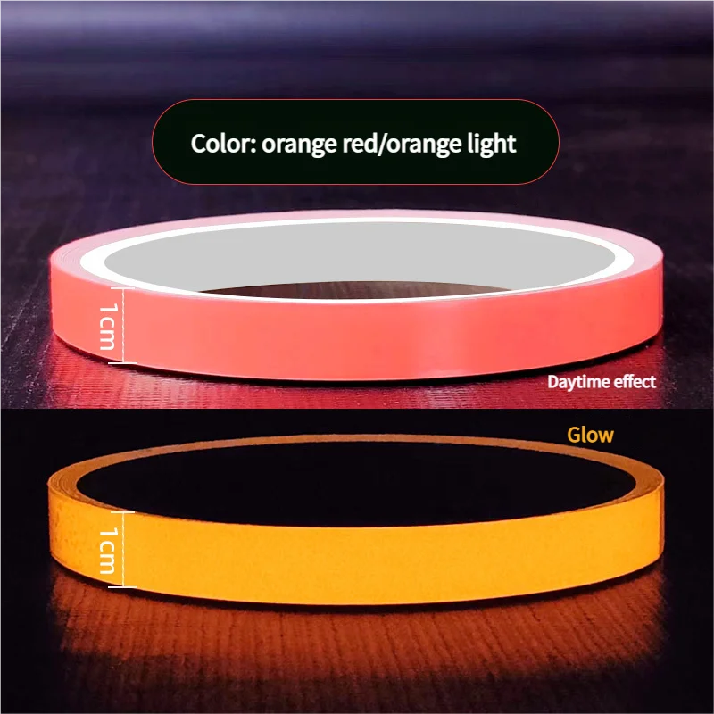 1 Roll Fluorescent Self-Adhesive Glow-In-The-Dark Tape Light Strip Fire Channel Stage Decoration Safety Exit Warning Stickers