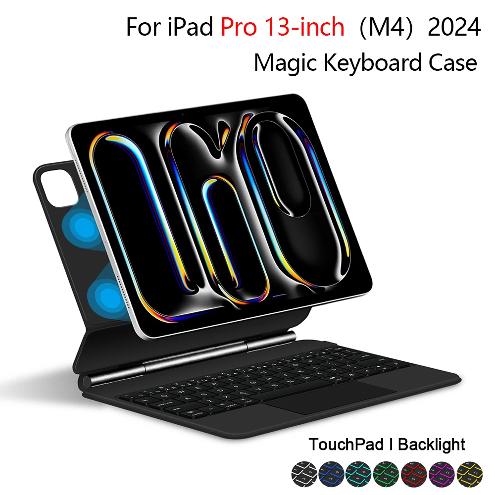 

Funda For 13 inch iPad Pro（M4）Smart Case iPad Pro 13 New 2024 Wireless Touch TrackPad Magic Keyboard Cover Folio With Backlight