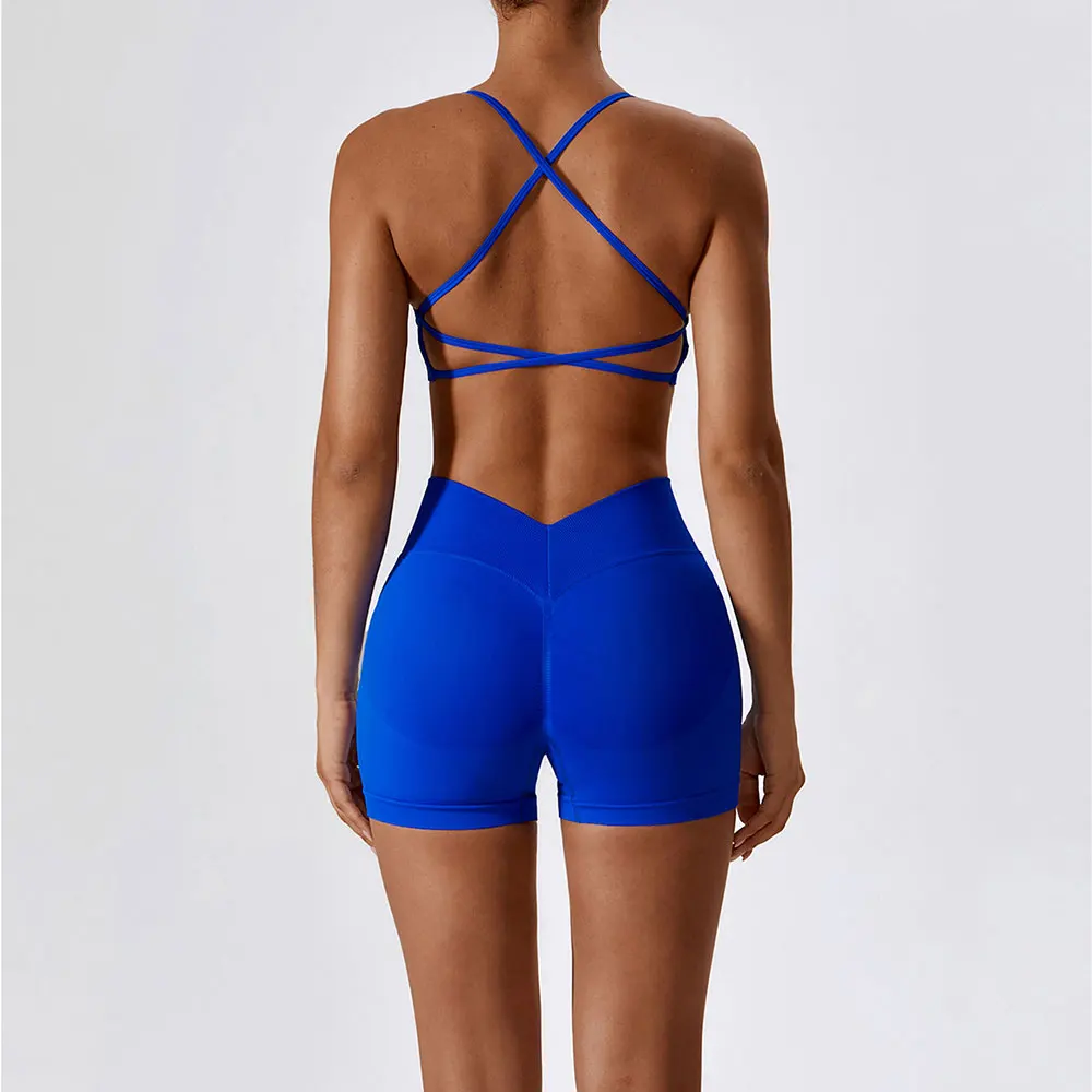 Seamless Yoga Set Gym Suits With Shorts Crop Top Sport Bra Women's Tracksuit Shorts 2PCS Running Workout Outfit Fitness Clothing