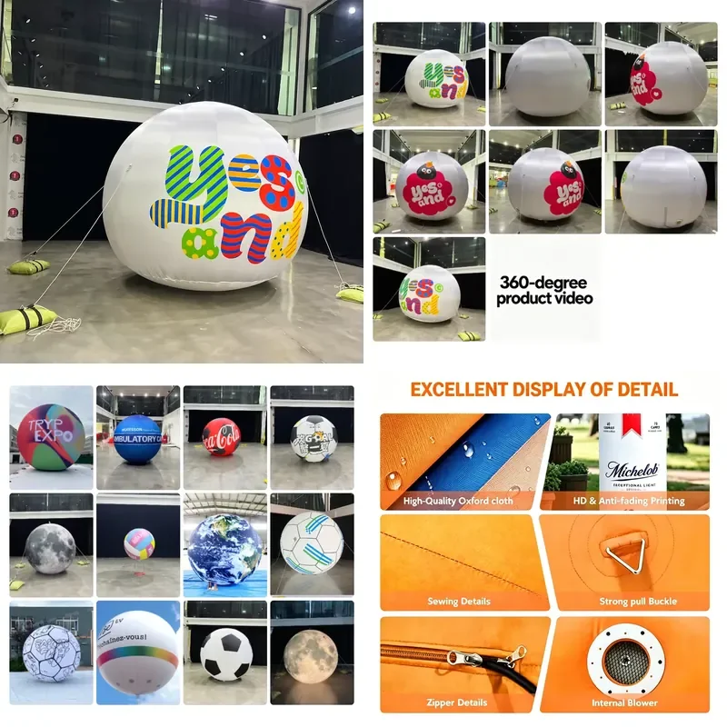 Outdoor Customized Inflatable Balloon Hanging Decoration Airtight Ball Model Giant Inflatable Advertising Balloon