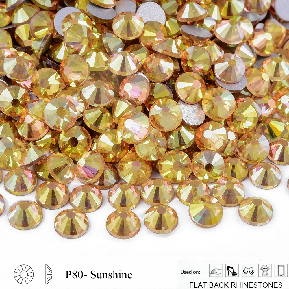 Oleeya P71-P94 SS3-SS30 Kristall Nicht-Hotfix Silber Flache Edelsteine Dekorationen DIY Glitzersteine Strass für Handarbeiten – Detail 8