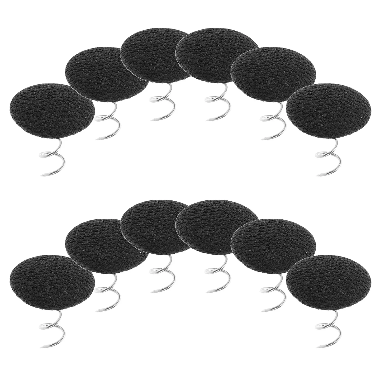 12 Pcs Cloth Covered Button Pin Small Upholstery Pins Black Bedskirt or Holders