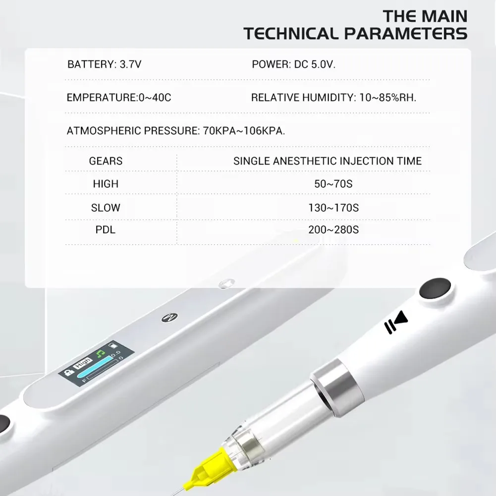Dental Anesthesia Injector Painless Wireless Local Anesthesia Pen LCD Display Auto Aspiration Instrument With Carpule Sleeve