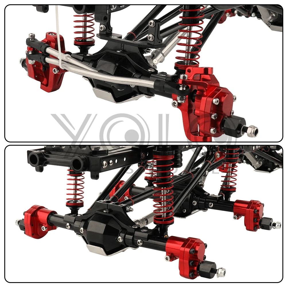 Całkowicie metalowa rama podwozia 6x6 z osiami portalowymi do modelu samochodu 1/10 SCX10 II RC Symulacja wspinaczki Zestaw do modernizacji samochodu Części