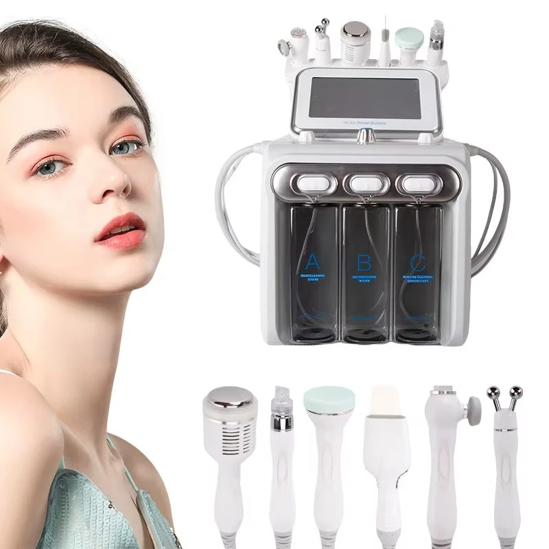 6 in 1 Multifunctionele Diepe Reiniging Zuurstof Bubble Aqua Peeling Hydrodermabrasie Huidverzorging Hydro Hydra Water Facial Machine